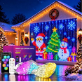 Smart Animated LED Christmas Curtain Lights - 400 LEDs App & Remote ...