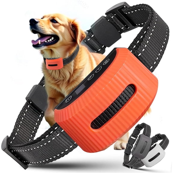 Smart Anti-Bark Dog Training Collar with 3 Safe Modes (Shock/Beep/Vibration), IP67 Waterproof Rechargeable E-Collar with Adjustable Sensitivity for Small to Large Dogs
