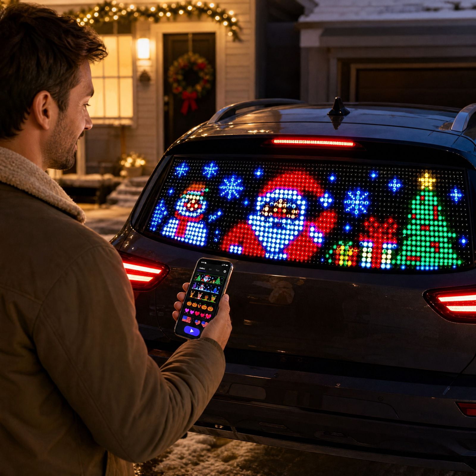 Smart App-Controlled Christmas LED Pixel Display, Flexible Animated RGB ...