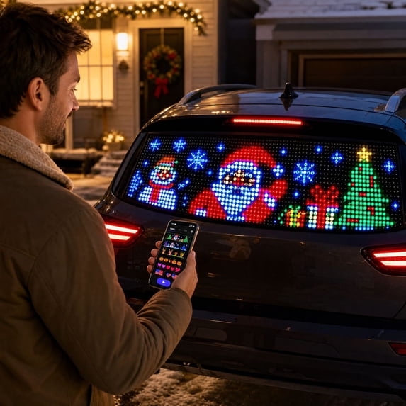 Smart App-Controlled Christmas LED Pixel Display, Flexible Animated RGB ...