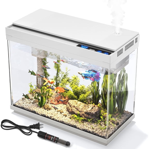 Smart Aquarium Kit with Temperature Display and Multicolor Lighting
