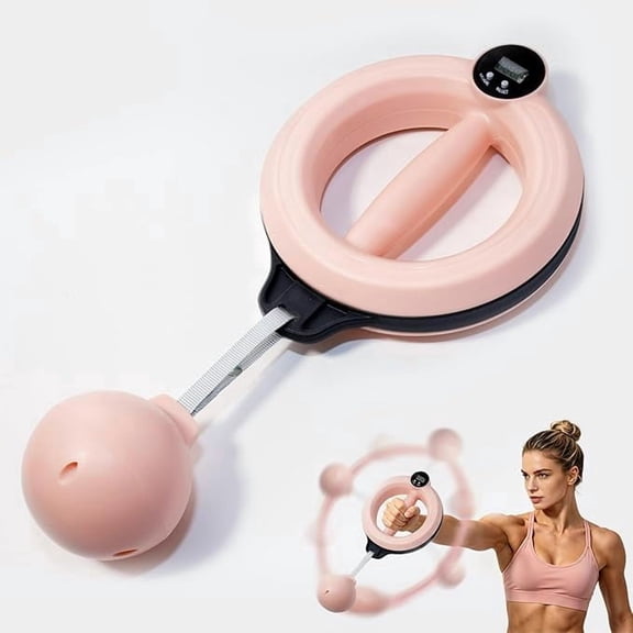 Smart Arm Infinity Hoop with Calorie Counter, 2026 Hand Crank Exerciser for Flabby Arms, Home Gym Travel Workout(Pink)