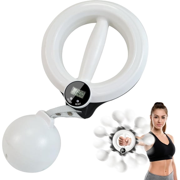 Smart Arm Infinity Hoop with Calorie Counter, 2026 Hand Crank Exerciser for Flabby Arms, Home Gym Travel Workout(White)