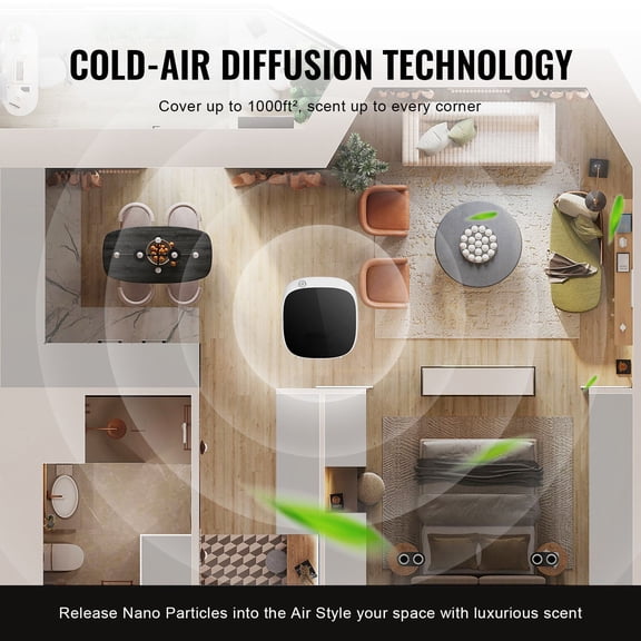 Smart Aromatherapy Diffuser, 100ml Bluetooth-Enabled Essential Oil Device, Waterless Scent Machine with Cold Air Tech for Home, Office, Spa, Hotel