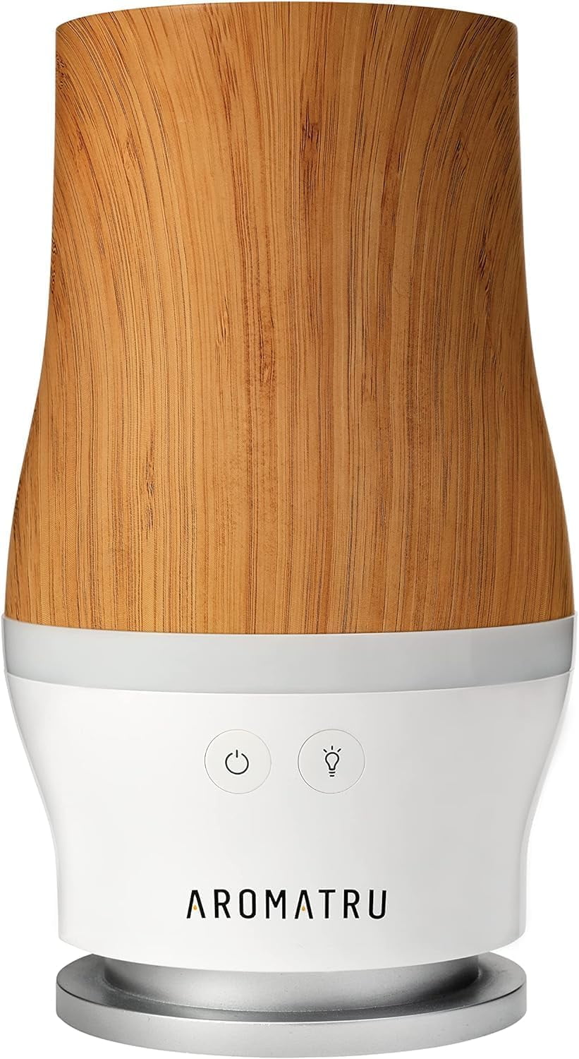 Light Bamboo and White LED Electric Aromatherapy Diffuser