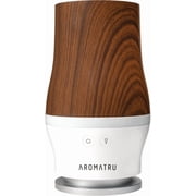 AromaTru Smart Wifi Waterless Essential Oil Diffuser, 4-Bottle Multi-Oil Atomizer, 8.5x8x14.25 in., Rich Walnut, 1-Pack