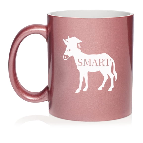 Smart Ass Donkey Funny Grad Graduation Gift Ceramic Coffee Mug Tea Cup Gift for Her, Him, Friend, Coworker, Wife, Husband (11oz Rose Gold)