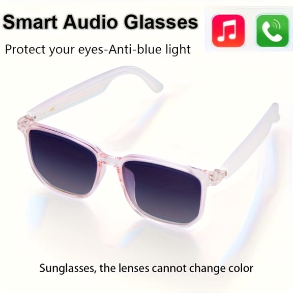 Smart Audio Glasses - Bluetooth Open-Ear Headphones with Blue Light Protection, Magnetic Charging - Hands-Free for Calls, Gaming & Work