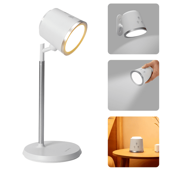 Smart Auto-Dimming Desk Lamp with USB Charging Port - 3 Color Modes, Adjustable Gooseneck Light, Dimmable LED Task Lamp for Bedside, Office, Study | Includes AC Adapter & Touch Control
