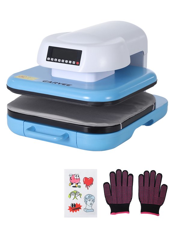 Smart Auto Heat Press Machine, 15" x 15", High Pressure, 1600W, Digital Temp and Timer, 4 Memory Modes, for T-Shirts, Hoodies, Canvas, Vinyl and Sublimation Transfer, Home and Small Business