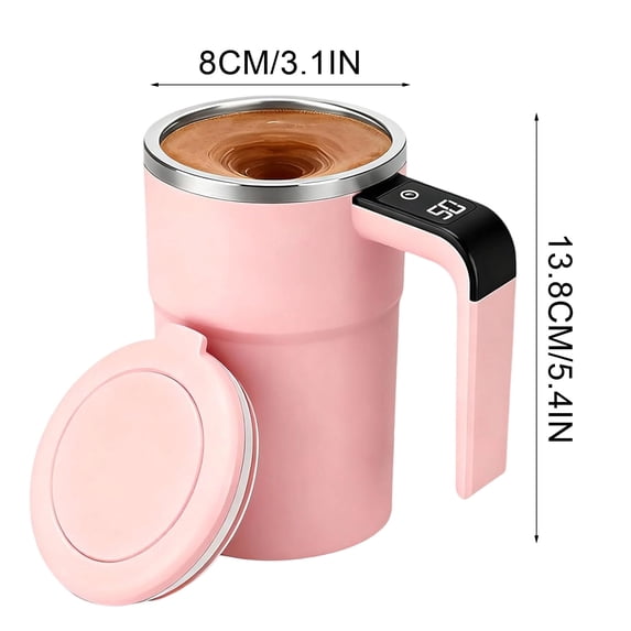 Smart Auto-Stirring Magnetic Coffee Mug with Temperature Display, USB Rechargeable Mixing Cup for Protein Shakes and Beverages, Gift for Kitchen Enthusiasts and Busy Individuals