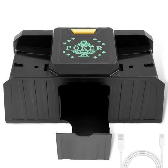Smart Automatic Card Shuffler 1-2 Decks Quiet Electric Shuffling Machine for Poker Standard & Japenese Sleeved Cards