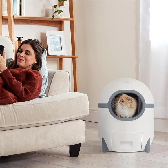 Smart Automatic Cat Litter Box - App Control, Odor Removal, Safety Protection & Weight Monitoring, Hands-Free Cleaning for Stress-Free Pet Care