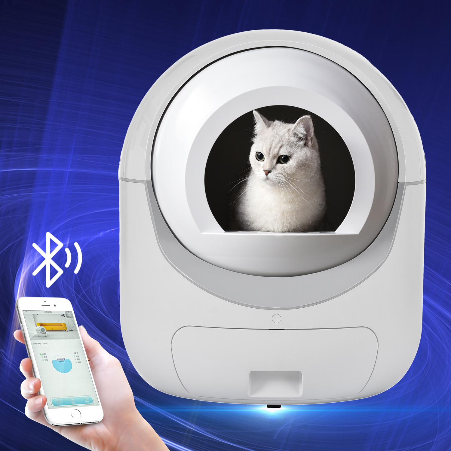 Extra Large Self Cleaning Smart Cat Litter Box with Mat for Multi Cats  Automatic Safety Protection/APP Control Odor Removal 76L - AliExpress