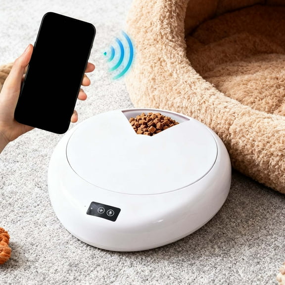 Smart Automatic Cat Wet Food Feeder with App Control Timer and Voice Message Function for Fresh Meals,3 Days Freshness 3 Meal