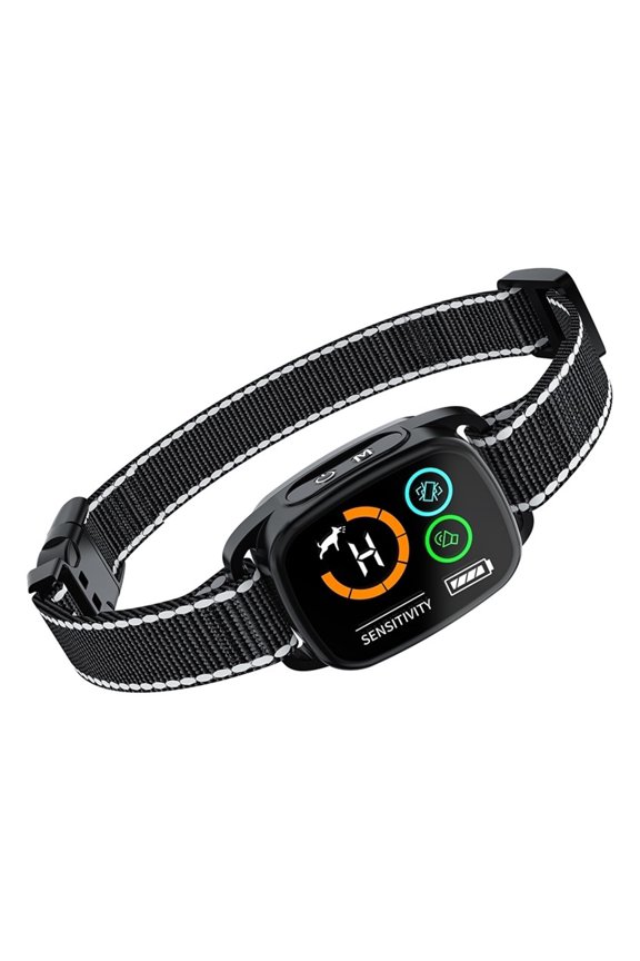 Smart Automatic Dog Bark Collar with LED Color Display, Dual Motor Vibration Kit