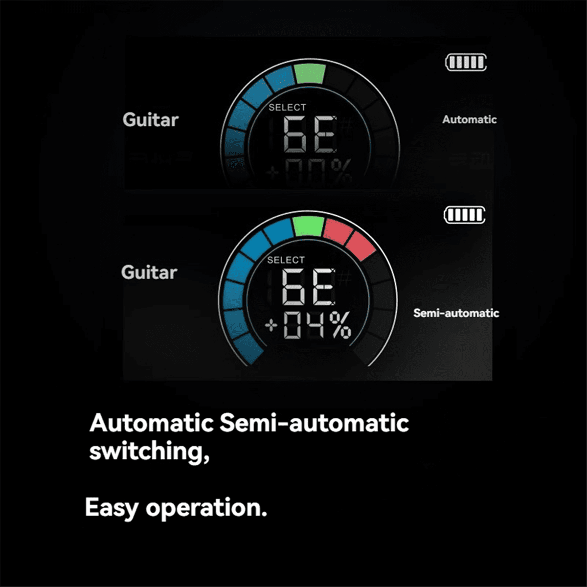 Smart Automatic Guitar Tuner, LCD Screen - Metronome & String Winder