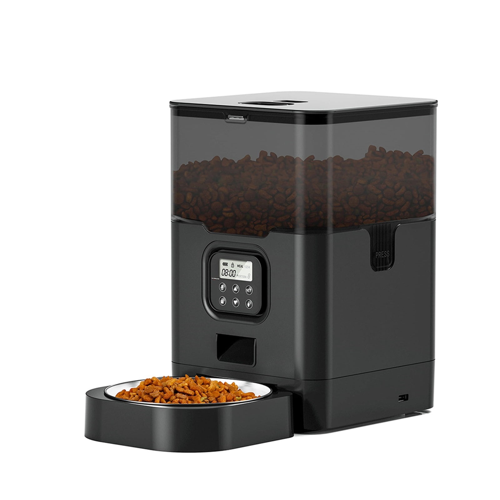 Smart Automatic Pet Feeder Cat Dog Food Dispenser Stainless Steel Bowl ...