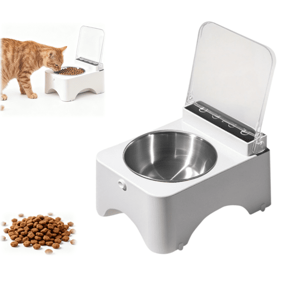 Smart Automatic Pet Feeder for Dogs & Cats, USB Rechargeable Feeding Bowl with Infrared Sensor Lid, MotionActivated Food Dispenser for Home Daily Pet Feeding