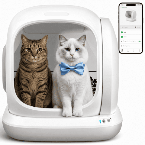 Osoeri 75L Smart Automatic Self-Cleaning Cat Litter Box, APP Control/Integrated Safety Protection,Gray