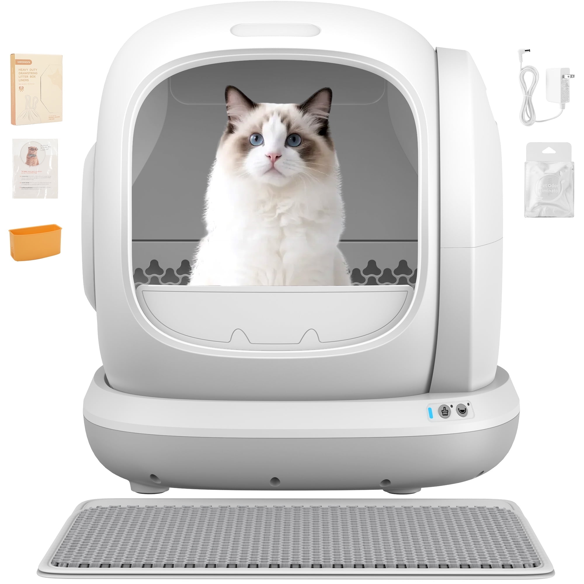 75L Smart Automatic Self-Cleaning Cat Litter Box, APP Control/Integrated Safety Protection,Gray