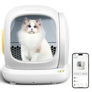 75L Smart Automatic Self-Cleaning Cat Litter Box, APP Control/Integrated Safety Protection,White