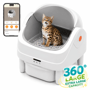 Electric Cat Litter Box Self Cleaning, Smart Auto Litter Box with APP Health Monitor, Quiet Cat Litter Box of Extra Large Capacity, Anti-Pinch Safety Automatic Litter Box for Indoor Cats