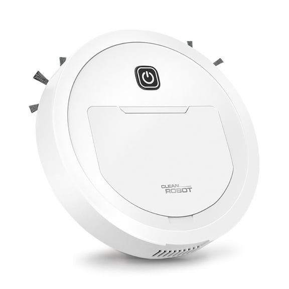 Smart Automatic Sweeping Robot with Compact Design and Multi-Surface Cleaning for Carpets, Hardwood and Tile Floors, One-Touch Household Vacuum Cleaner in White, ABS Material