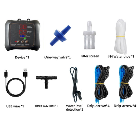 Smart Automatic Watering System with Timer, Drip Irrigation Kit for Indoor Outdoor Plants, Self-Watering Device for Garden, Lawn, Potted Plants, Vacation Plant Waterer with Adjustable Flow Control