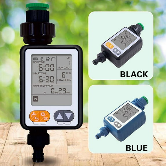 Smart Automatic Watering Timer with Rain Delay – Outdoor Garden Irrigation Controller with LCD Display, Vacation Mode & Manual Watering – IPX5 Weatherproof