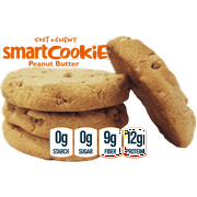 Smart Baking Company-Gluten Free, Keto Sugar free Cookie, Peanut Butter Smartcookies- 12 Pack