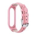 thumbnail image 1 of Smart Band Loop Wristband with Metal Connectors Watchband Leather Strap Bracelet Replacement PINK, 1 of 8