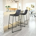 thumbnail image 1 of Smart Barstool Black Barstool, Transitional Style, Plush and durable faux leather fabric, Plywood, Indoor Bar, 1 of 5