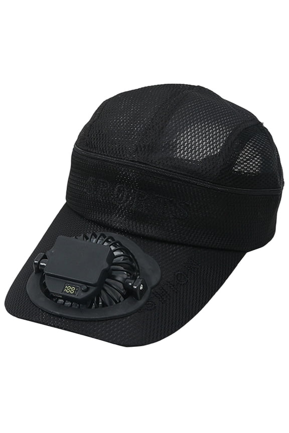 Smart Baseball Cap with Built-in Solar Fan, USB Rechargeable Adjustable Speed Breathable for Outdoor Summer Beach Activities