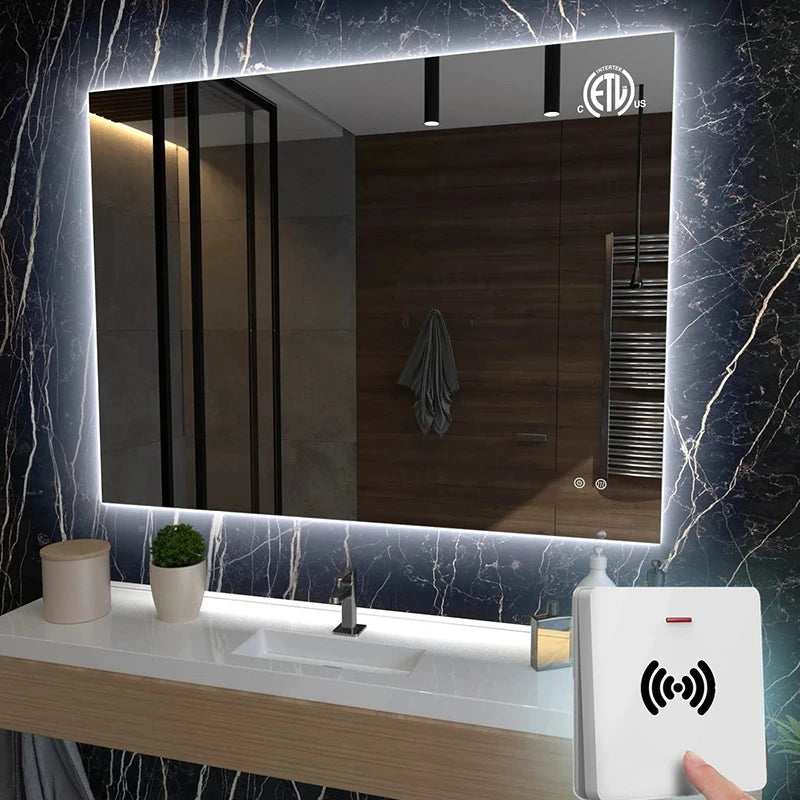 Smart Bathroom Mirror with Led Light Fogless Dimmable Makeup Shower