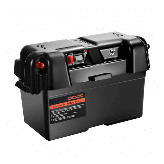 Smart Battery Box Group 24/27, 12V/24V/36V Trolling Motor Battery Case, Portable Power Station with USB & Voltmeter