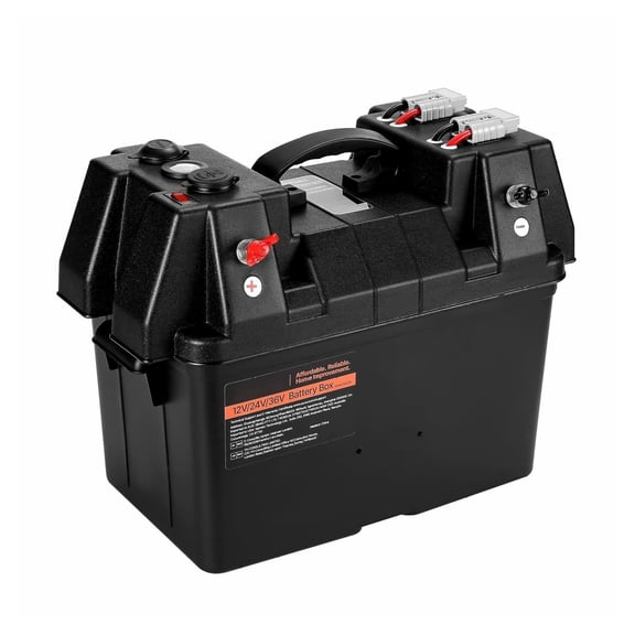 Smart Battery Box Group 24/31, 12V/24V/36V Trolling Motor Battery Case, Marine Battery Box with USB & Anderson Plug, Voltmeter