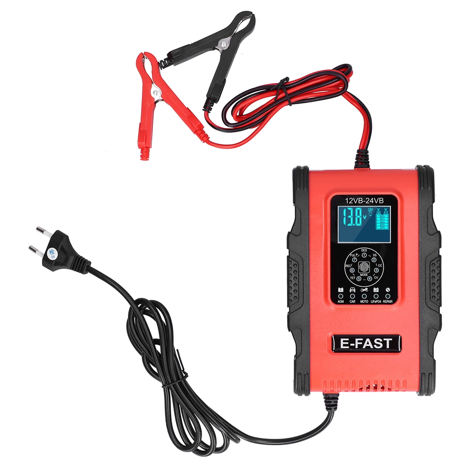 Motorcycle Battery Charger & Maintainer - 12V 6A Smart Charger With Digital Display & Repair Mode