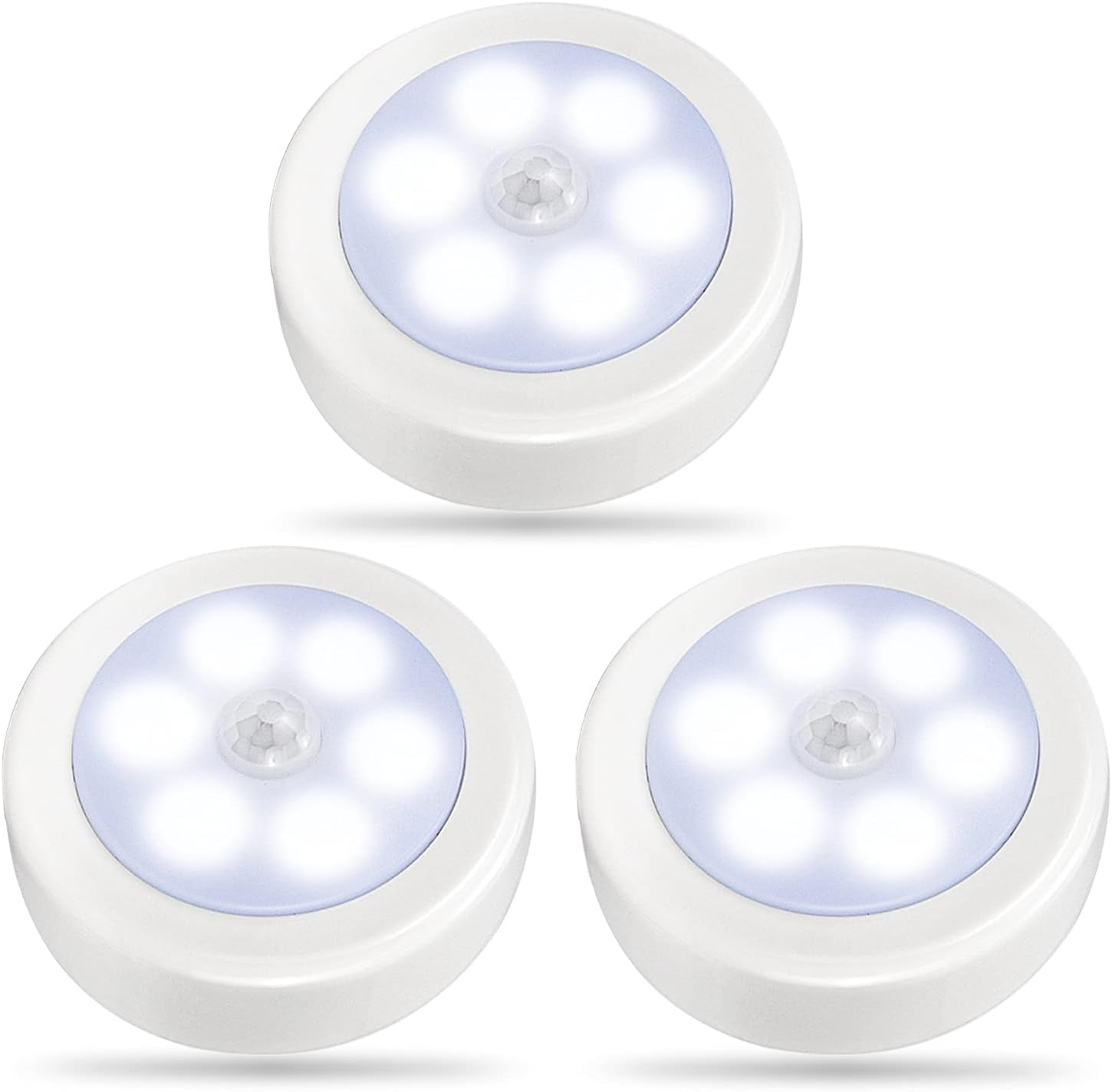 Smart Battery Operated Nightlights, Motion Sensor Lights For Indoor Use, Super-bright LED Bulbs With Auto-off Timer, Easy To Install In Closets Or Anywhere Indoors (3PCS)