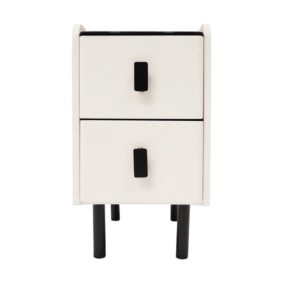 Smart Bedside Table Nightstands with Wireless Charging & LED Light & 2 Drawers