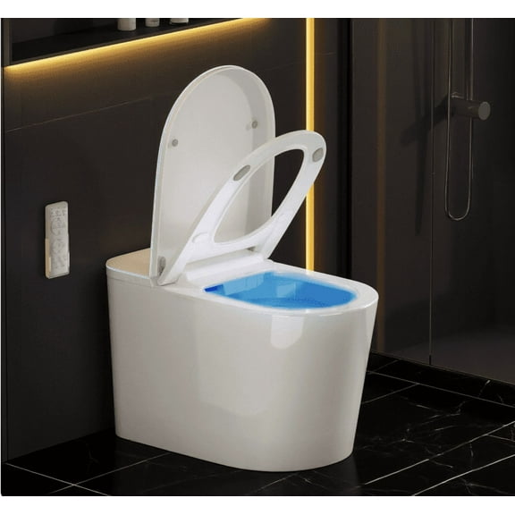 Smart Bidet Toilet Built-in Bidet, Heated Seat, Night Light, Tankless, Auto Soft Close, Deodorization, Dryer & Foot Sens