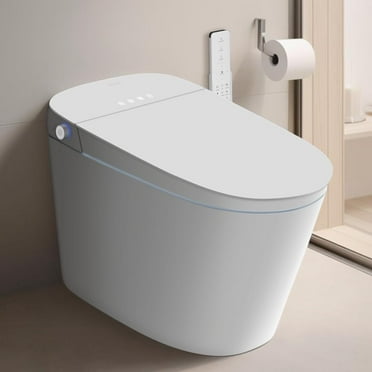 Smart Bidet Toilet Built in Tank,Comfortable Seat Height, Dual-Flush Elongated Toilet Bidet, Foot Sensor Flush/Open Seat
