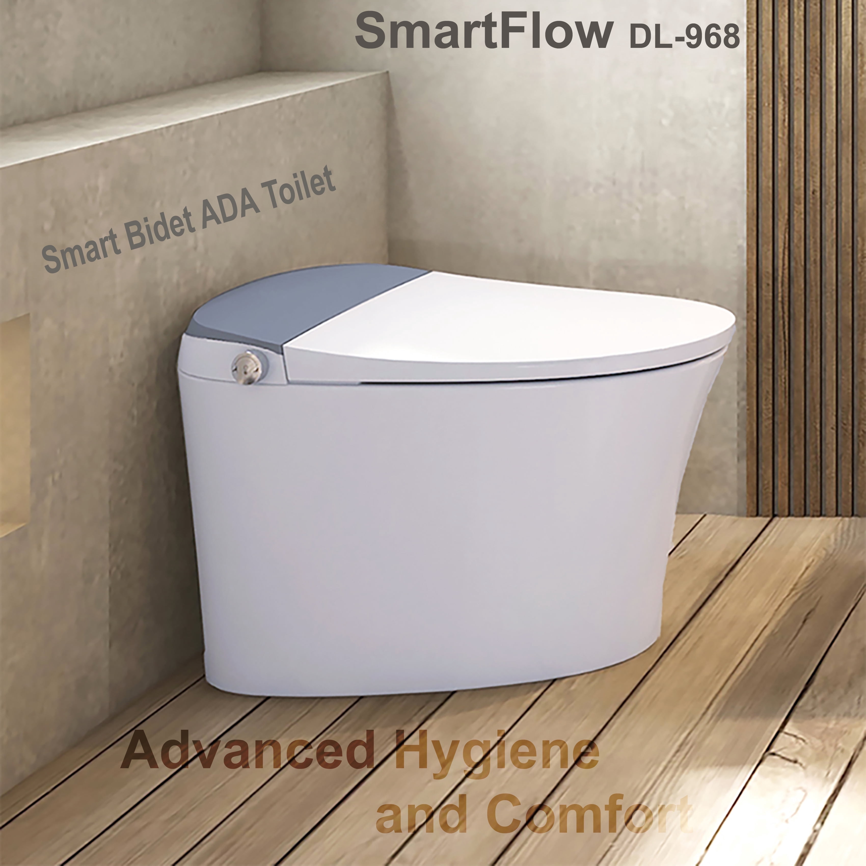 Smart Bidet Toilet with Water Tank, 1000g MaP, 3-Year Warranty