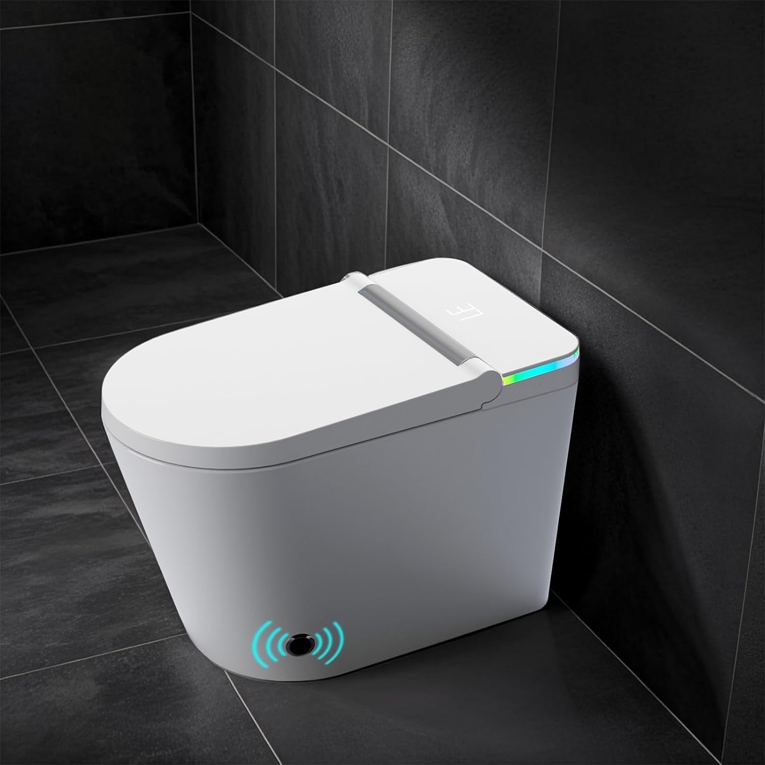 Smart Bidet Toilet with Unlimited Heated Water, Adjustable Washing Settings, Air Dryer, One Piece Bidet-Toilet with Remote Control