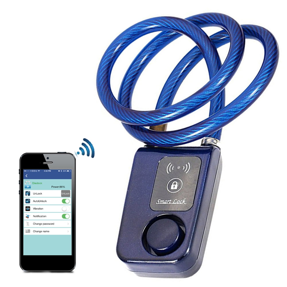 Smart Bike Lock/Bicycle Lock Bluetooth APP Controlled lock,Bike Alarm Lock 110db,Steel Motorcycle Lock Anti Theft,Splash-Proof Bike Alarm Lock for Scooter/Stroller/Gate