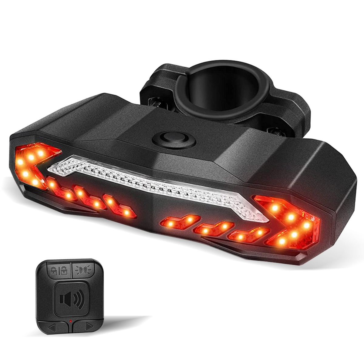 Smart Bike Tail Light with Turn Signals, Bike Horn Bike Alarm
