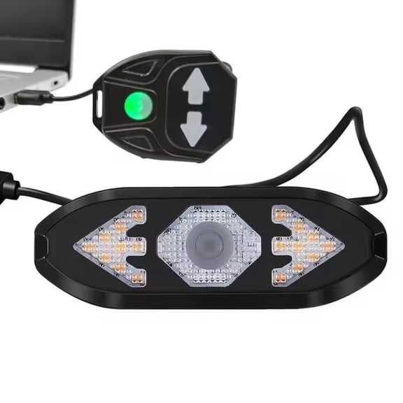 Smart Bike Tail Light with Wireless Remote Control, Bicycle Rear Signal Light with Warning Sound, Cycling Warning Light, black