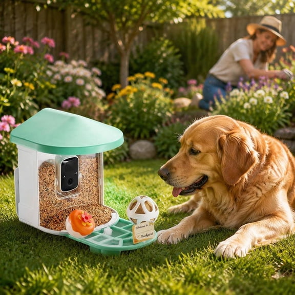 Smart Bird Feeder, 2K HD camera, AI identifies over 10,000 bird species, solar powered, wireless for outdoor use