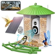 Smart Bird Feeder with Camera, 2k HD Wireless Outdoor Bird Feeder with AI Identify, Auto Capture Bird Videos & Motion Detection & Instant Notifications, Wild Bird Camera, Ideal Gift for Bird Lover