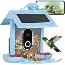 Smart Bird Feeder with Camera, Auto Capture AI Identify 10000+ Species, 1080P Outdoor Feeder Cam for Outside, Idea Gift for Bird Watching & Bird Lover